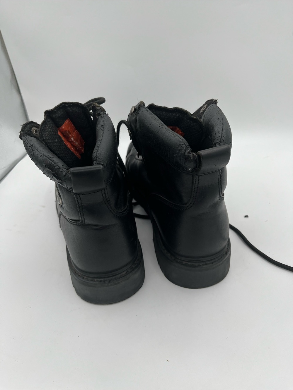 Harley-Davidson Black Boots with Orange Logo Patch - Picture 9 of 11